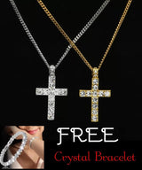 Cross Pendant Necklace Rhinestone